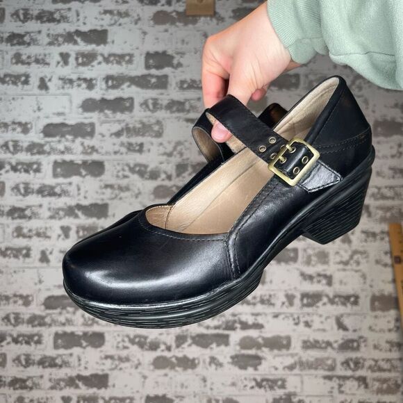 Sanita | women black leather clog Mary Jane’s 42 - Picture 3 of 8